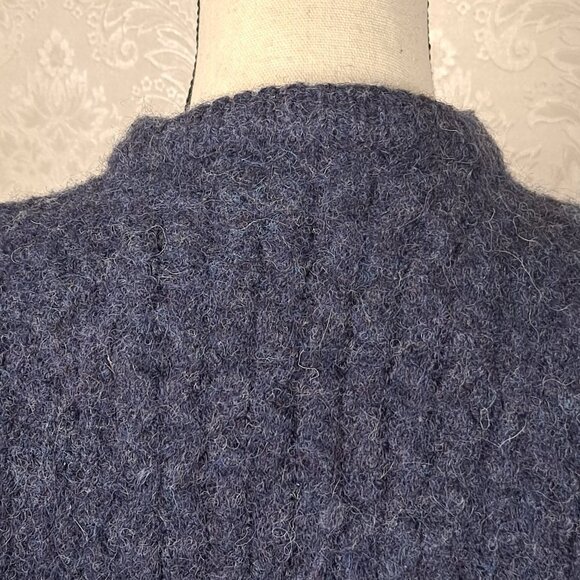Rue Saint-Patrick Size XL Navy Blue 100% Wool Long Sleeve Crew Neck Sweater - Picture 7 of 11